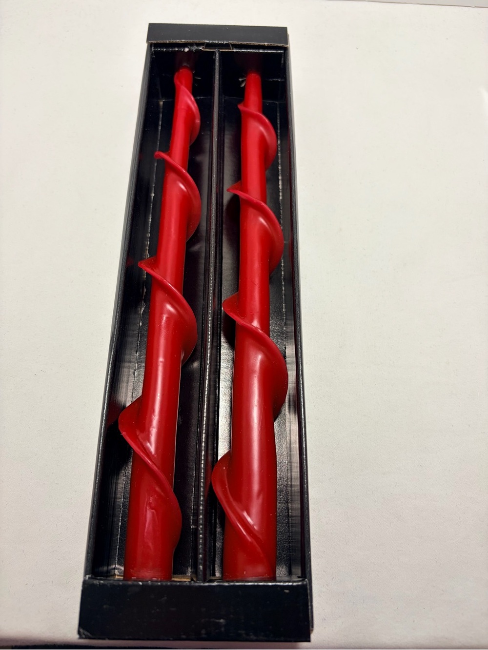 Vintage Red Spiral Christmas Candlesticks Candles by Montanna